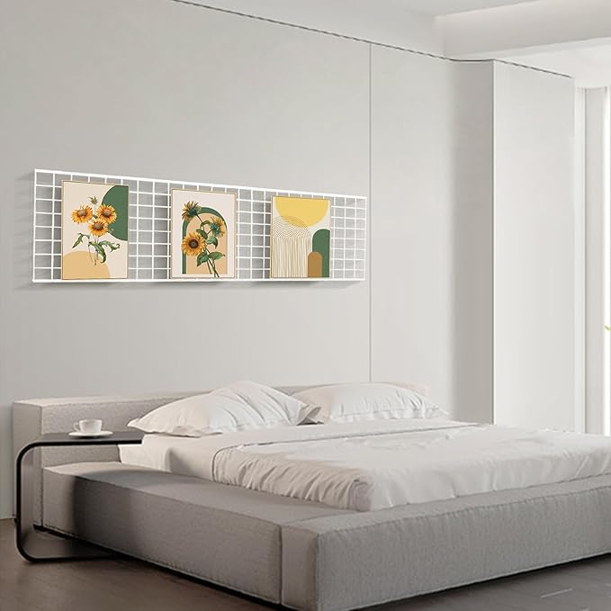 Gridwall Panels, Heavy Duty Grid Panel for Retail Display Wall, 2' Width x 4' Height, White, 4 Pack