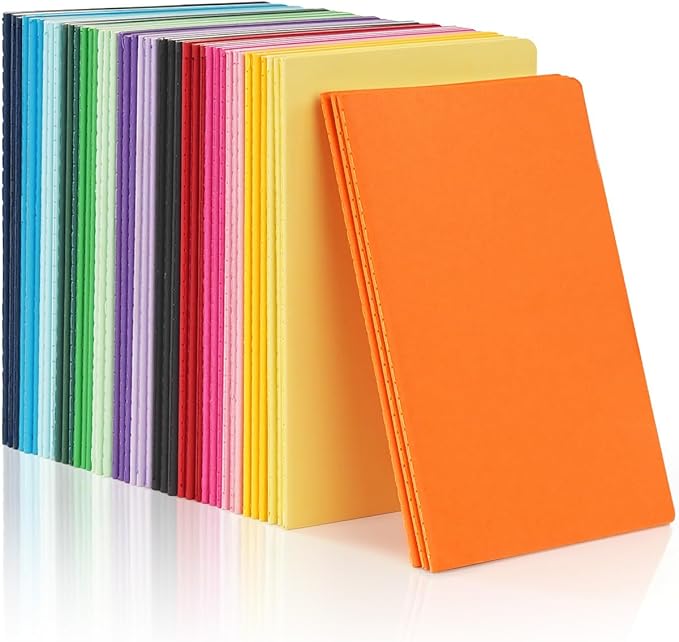 Dynta A5 Journals 45pcs 15 Colors Lined Notebooks Bulk College Ruled 5.5 x 8.3 Inches for Class or Conference, 30 Sheets/60 Pages