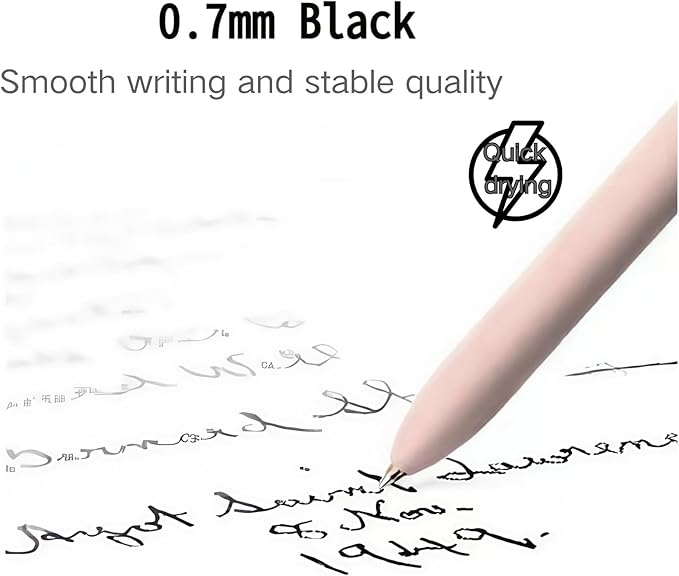 5-Pack Gradient Gel Pens, 0.7mm Black Ink Fine Point Smooth Writing Pens, Smooth Writing Retractable Pens with Soft Pastel Design, Perfect for Journaling, Note-Taking, Office, and School Supplies