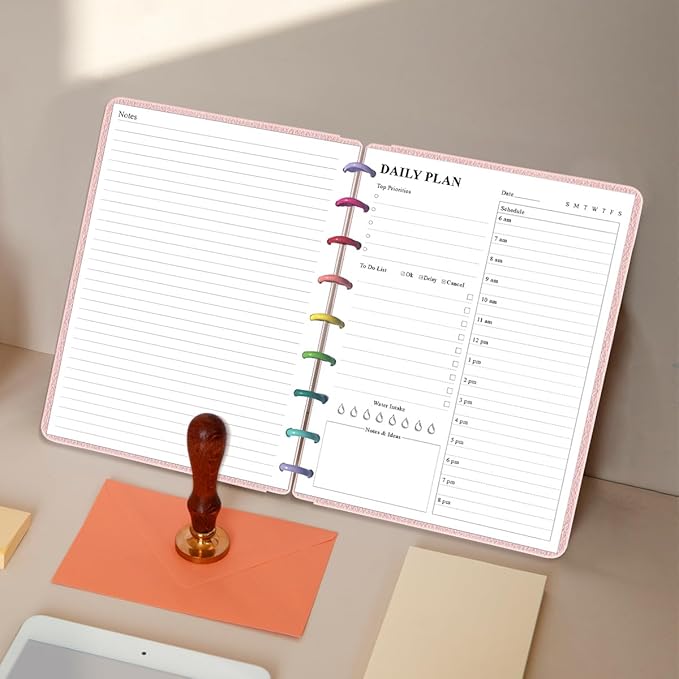 (3-Pack) Classic Size Discbound Daily Planner Refill Paper, 9-Disc Discbound Pre-punched Happy Planners Insert, 300Sheets/600Pages To Do List Planner Refill, 100gsm White Paper, 7" x 9.25"