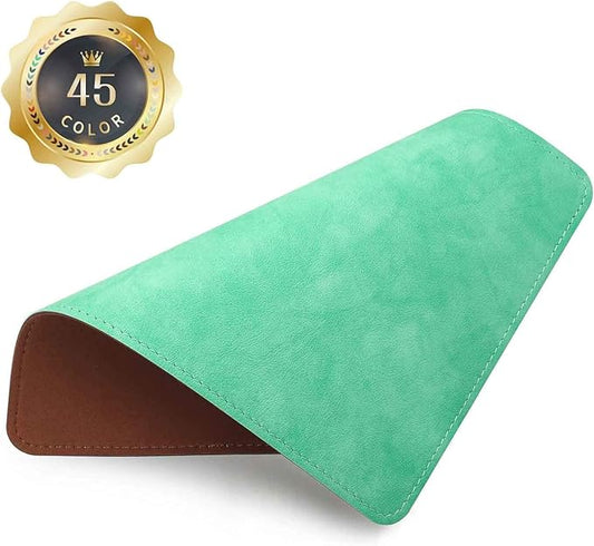 PU Leather Mouse Pad with Stitched Edge, Micro-Fiber Base, Non-Slip Waterproof, 8x11Inch (Mint Green)