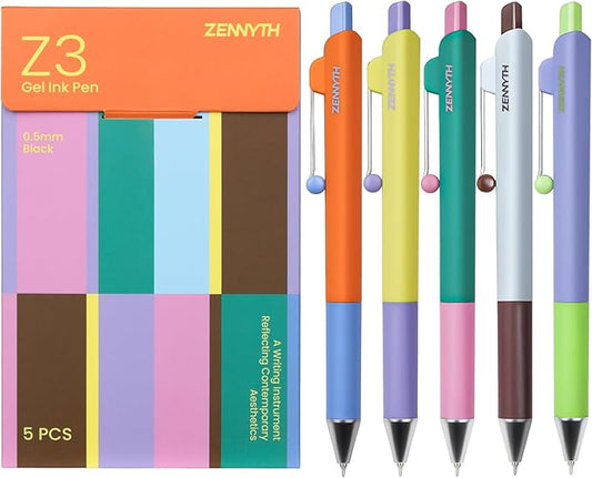 Ddaowanx Gel Pens,5Pcs Fine Point Smooth Writing Pens,0.5mm Black Ink for Journaling,Writing,Note Taking,Office School Supplies,Aesthetic Desk Accessories for Women