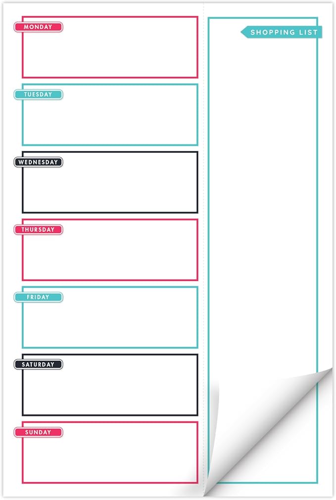 Global Printed Products 6" x 9" Vertical Meal Planning Pad, 60-Sheets, Always Right