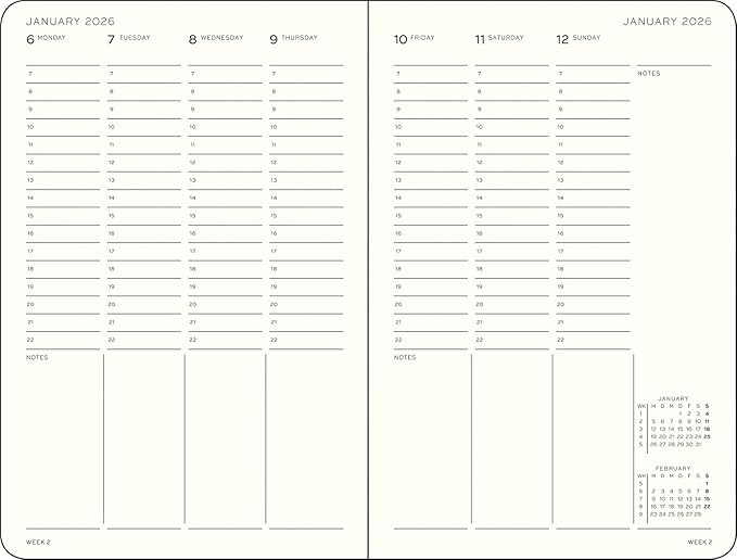 LEUCHTTURM1917 - Week Planner 2026, Hardcover, Paperback (B6+), Rising Sun (Jan 1 - Dec 31, 2026)