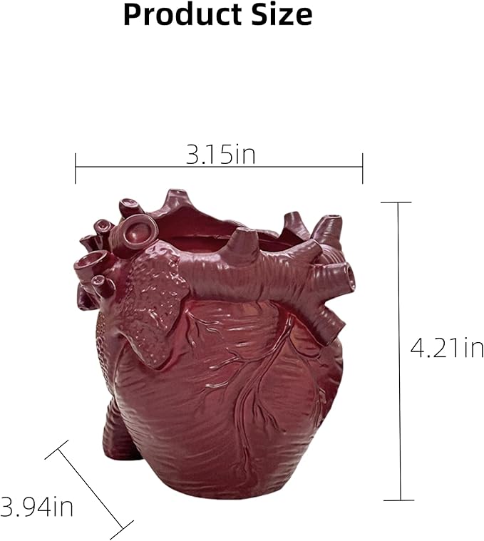 Heart-shaped Pen Holder for Desk Accessories Halloween Decor and Office Decor, Pencil Holder for Desk Organizers, Compact Desk Accessories Gift, Pencil Cup for School, Office, Home (Red)
