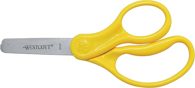 Westcott 13130 Right- and Left-Handed Scissors, Kids' Scissors, Back to School, Classroom Supplies, Ages 4-8, 5-Inch Blunt Tip, Assorted
