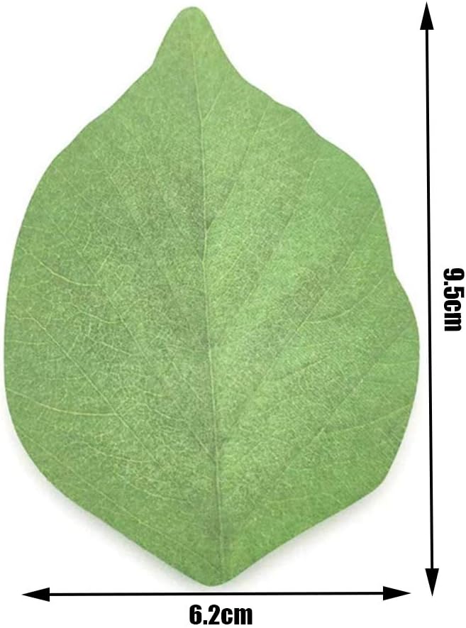 5 Packs Green Leaf-Shaped Sticky Notes Stickers Removable Self-Stick Notes Scratch Pads for Desk Office School Memos