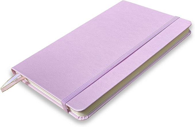 Minimalism Art, Premium Hard Cover Notebook Journal, Classic 5" x 8.3", 122 Numbered Pages, Gusseted Pocket, Ribbon Bookmark, Extra Thick Ink-Proof Paper 120gsm, San Francisco (Dotted, Pink)