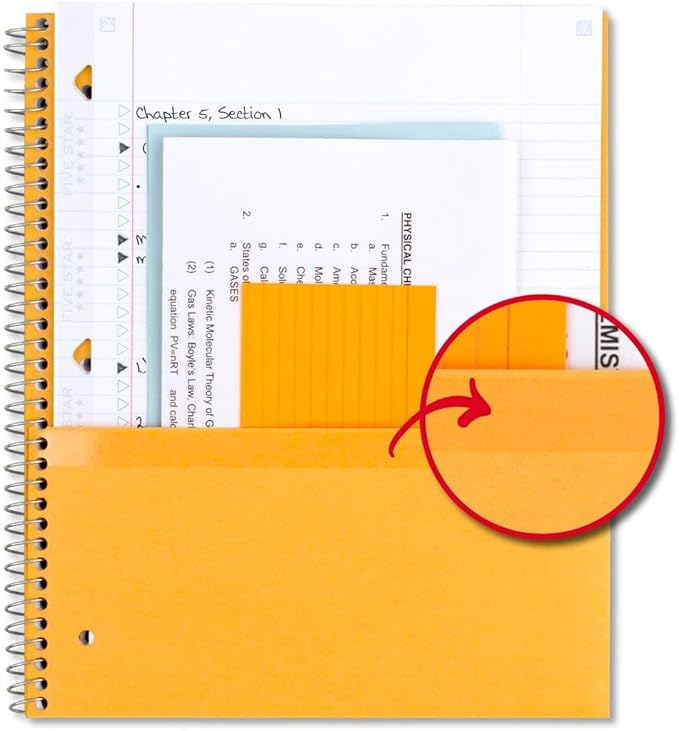 Five Star Spiral Notebook Plus Study App,1 Subject,College Ruled Paper,100 Sheets,8-1/2" x 11",Forest Green (72055),(Pack of 12)
