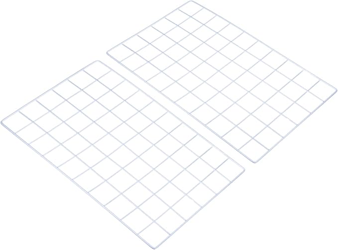 PATIKIL 20"x12" Wire Grid Panel, 2 Pack Wall Grid Decorative Panels Board Photo Pictures Display Decor Hanging Organizer for Home Office, White