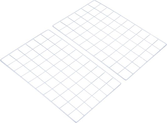 PATIKIL 20"x12" Wire Grid Panel, 2 Pack Wall Grid Decorative Panels Board Photo Pictures Display Decor Hanging Organizer for Home Office, White