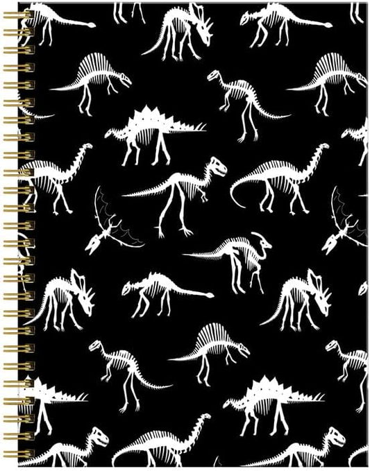 Spiral Journal Notebook for Women,A5 College Ruled Notebooks 6"x 8.4", 120 Pages (60 Sheets) Lined Journal with Premium Thick Paper,Perfect for School Office Home(Cute Dinosaurs)