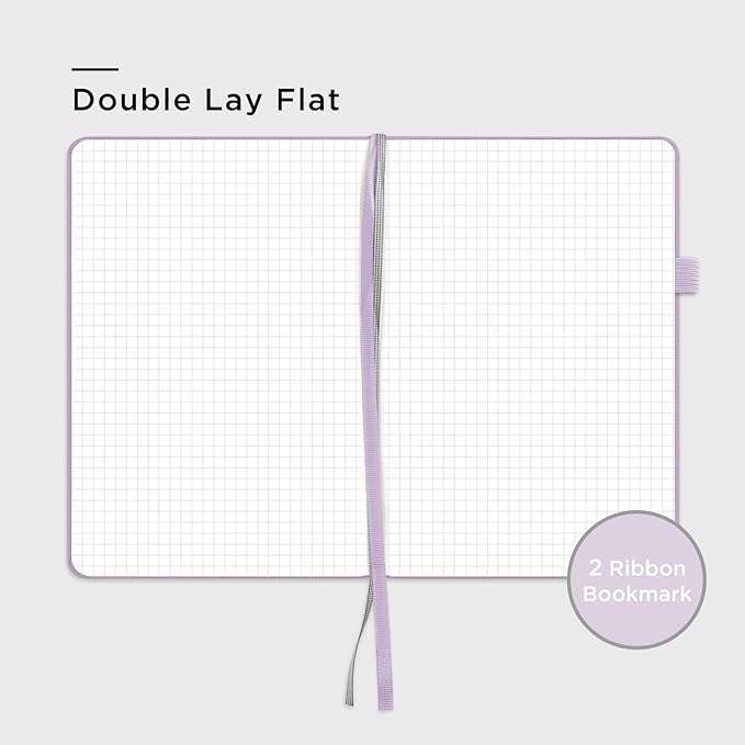 &And Per Se Graph Journal Notebook, 160 Pages, 5.7 x 8 inches Grid Hardcover Notebook Journals for Writing, Valentine's Day Gift Journal for Her, Romantic Writing Diary for Women (1 Pack, Lavender)