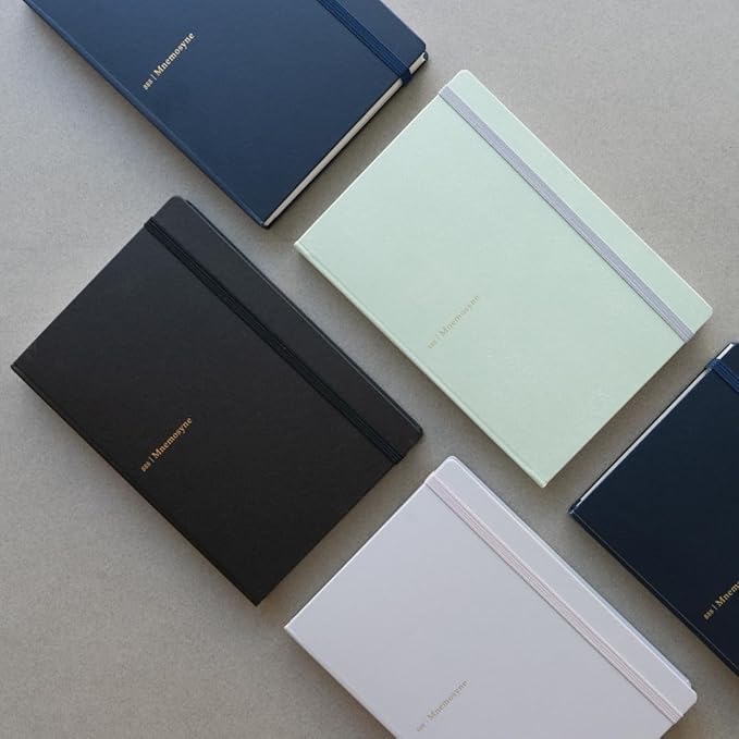 Maruman Mnemosyne Dot Grid Journal- A5, 8.5" x 6.02", 120 Sheets / 240 Pages, 5mm Doted Notebook, Book-bound With Premium Mint Green Hardcover, Includes Bookmark & Elastic Closure, Made in Japan