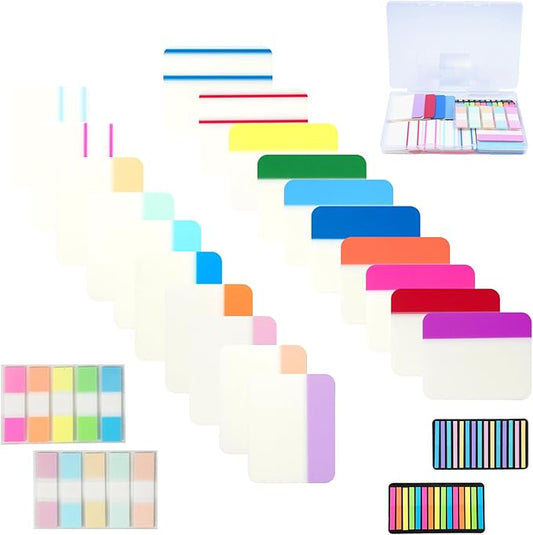 Tab Sticky Notes,Sticky Index Tabs,1200 PCS,24 Sets,Colorful Divider Binder Thin Annotation Organize Sticky Notes,Post It Signature Tabs
