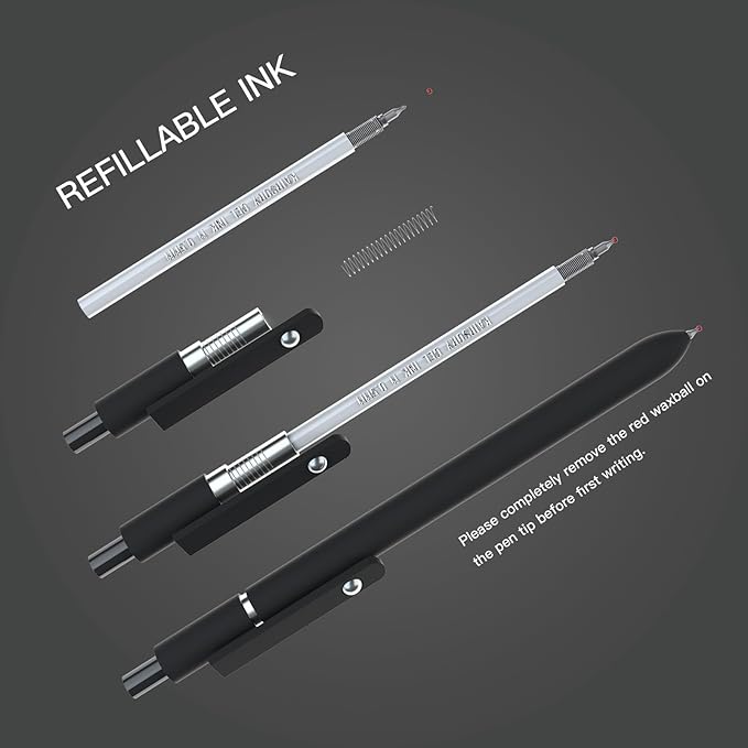 Retractable Gel Pens,0.5mm Fine Point Pen Smooth Writing japanese gel pen, quick drying black ink,High-End Series Ballpoint,Gifts for Women and Men(10 Pcs Black Ink-Black Gray shaft pens)