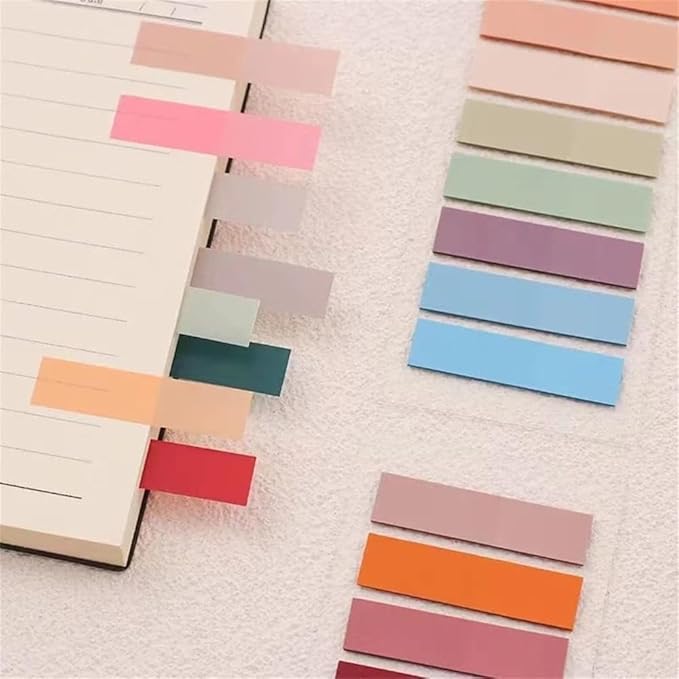 200Pcs Page Markers and Index Tabs, Blue Sticky Notes, Self-Stick Book Flags for Page Marking