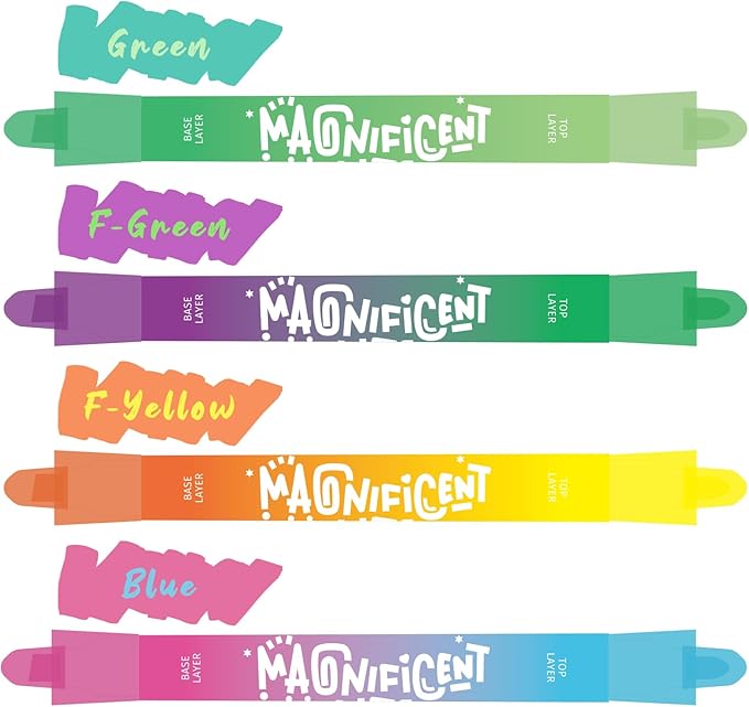 Pastel Highlighters and Highlighter Set for School - 8 Assorted Colors, Dual Tip 4-Pack with No-Bleed Quick Dry Ink, Chisel & Bullet Tips (Dopamine)