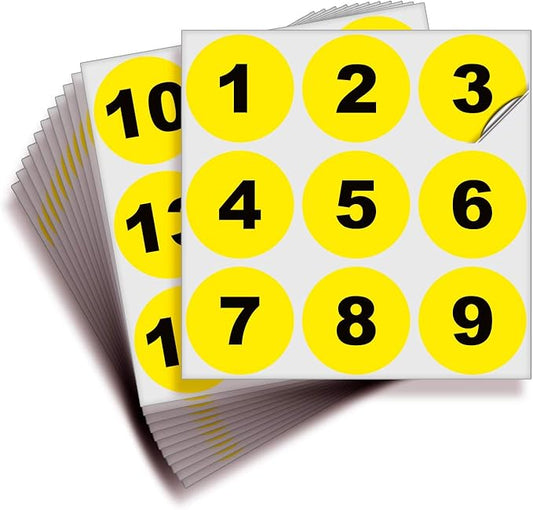 iSYFIX Yellow Consecutive Number Stickers – 1 to 100, 2-inch, 1 Set – Vinyl Self Adhesive Premium Decal, Ideal for Inventory, Storage, Organizing, Boxes, Toolbox, Lockers & More, Indoor/Outdoor