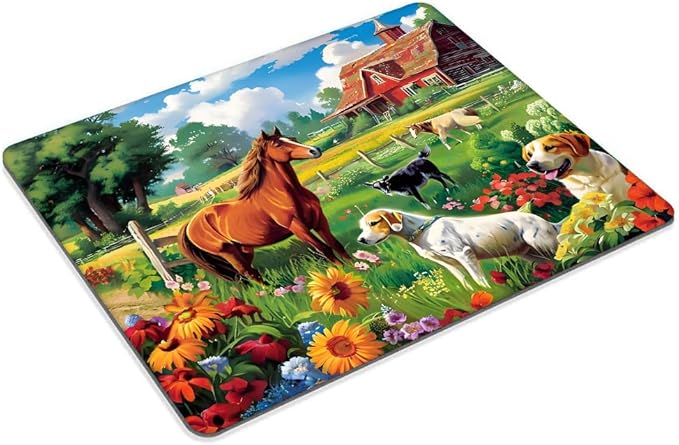Horses and Dogs Mouse pad Customized Mousepad Non-Slip Rubber Base Mouse Pads for Computers Laptop Office Desk Accessories Mouse pad