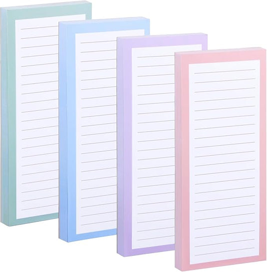 4 Pack Magnetic Notepads for Refrigerator,Grocery List Large Magnet Pad for Fridge,Full Magnet Design Magnetic Memo Pads for Grocery List, Shopping List (Simple style, 4 Pack)