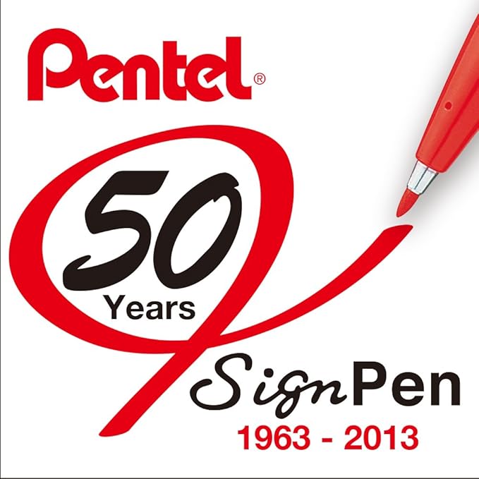 Pentel Sign Pen Fiber-Tipped Pen, Yellow Ochre Ink, Box of 12 (S520-Y), Orche