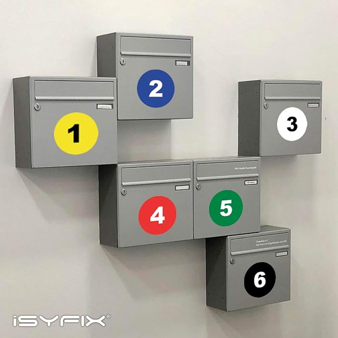 iSYFIX Multicolor Consecutive Number Stickers – 1 to 100, 4-inch, 1 Set – Vinyl Self Adhesive Premium Decal, Ideal for Inventory, Storage, Organizing, Boxes, Toolbox, Lockers & More, Indoor/Outdoor
