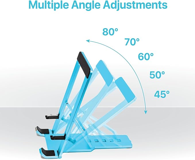 BLACK+DECKER Phone Stand for Desk - Folding Cell Phone Stand Holder - Adjustable and Portable, Folds Down Flat - for Office, Gaming, Bed, Travel - Phone Kickstand Compatible with iPhone (Loch Ness)