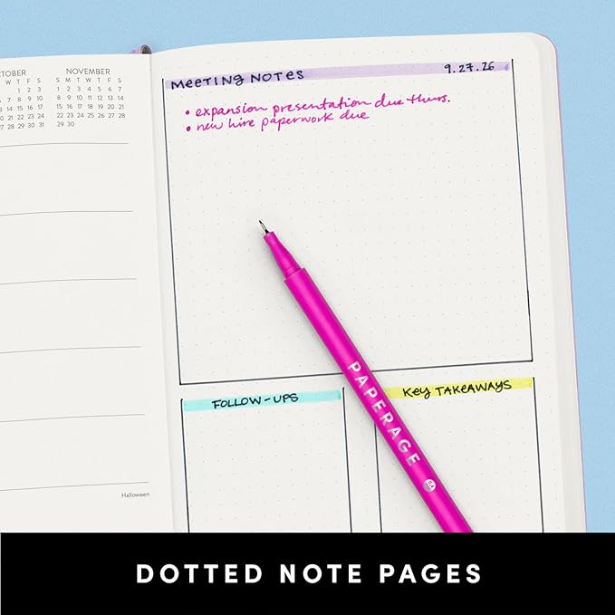 PAPERAGE 2026 Weekly & Monthly Planner, 12 Months (January 2026 - December 2026), 5.6 in x 8 in, Hardcover 2026 Planner with Weekly & Monthly Spreads, Note Pages, Stickers & Back Pocket – Blush
