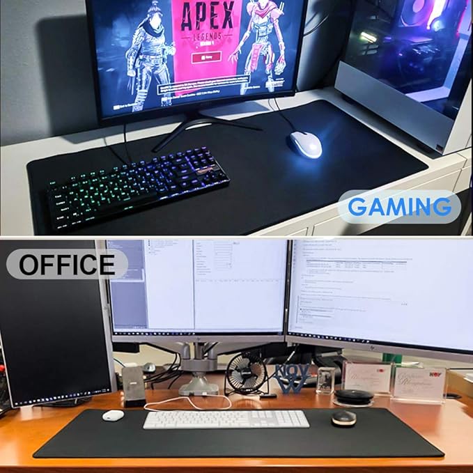 KTRIO Large Gaming Mouse Pad Desk Mat, Superior Micro-Weave Cloth for Precise Mouse Control, Non-Slip Rubber Base, Stitched Edges, Water-Resistant, for Gamer, Office & Home, 35.4" x 15.7" inches