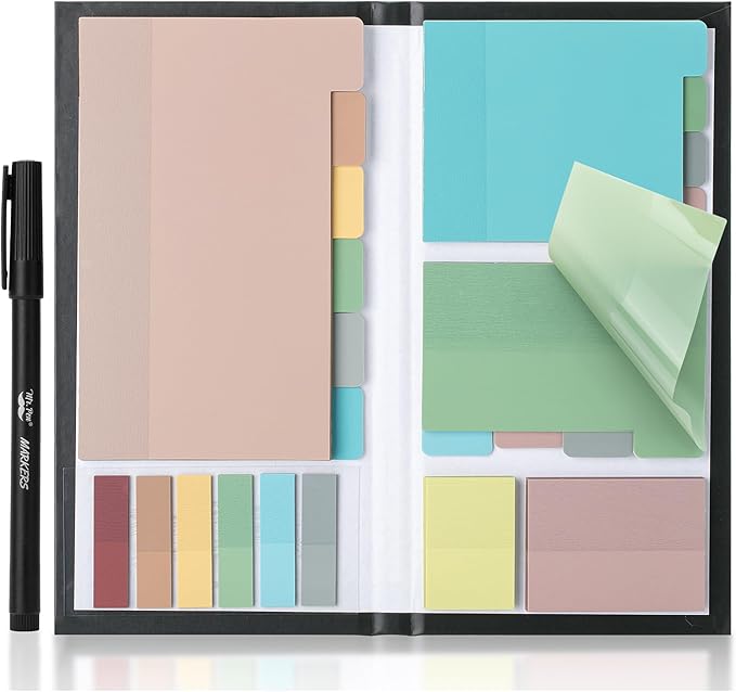 Mr. Pen- Transparent Sticky Note Set, 410 Pack, Morandi Colors, Transparent Sticky Notes Tabs