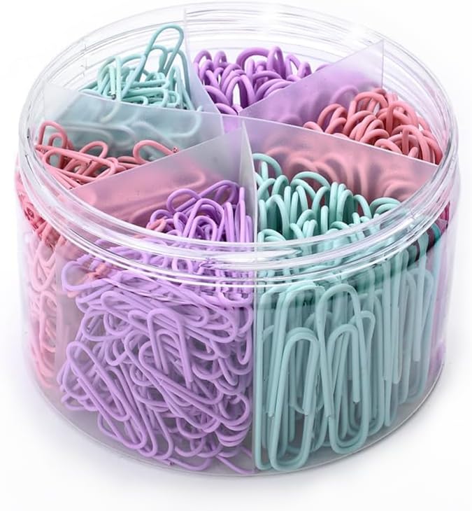 Macaron Colored Paper Clips,450 pcs Paper Clips Assorted Sizes, Large Small（1.1 inch & 2 inch） Paperclips, Paper Clip for Paperwork Office School and Personal Use