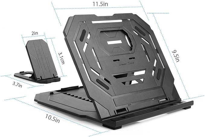 Drawing Tablet Stand, Laptop Stand for Tablet Display, 9 Levels Adjustable Angles with a Built-in Phone Holder, for 12-17 inch Drawing Tablet, Smartphones