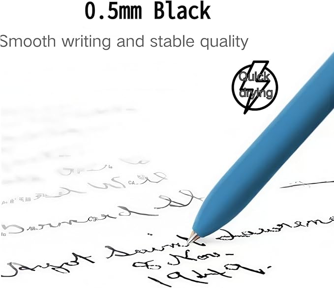 5PCS Gel Ink Pens, 0.5mm Black Ink Fine Point, Smooth Writing Aesthetic Pens for Journaling, Note Taking, Office and School Supplies, Minimalist Design Gifts for Women and Men