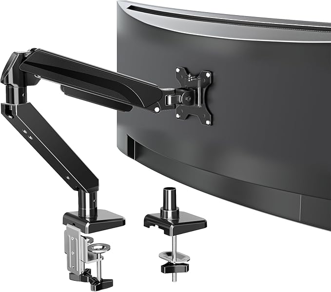 MOUNTUP Ultrawide Monitor Arm for Max 42 Inch Screen, Heavy Duty Monitor Desk Mount Support 4.4-33lbs, Computer Monitors Stand for Desk, VESA Mount with Clamp & Grommet Base
