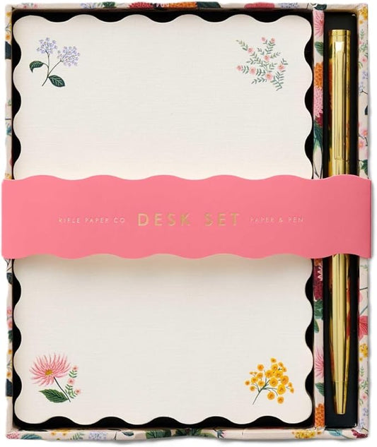 RIFLE PAPER CO. Dahlia Note Writing Set, Take Notes with Style, Everyday Reminders or Special Occasion Use, Add a Pinch of Pinache to any Note Taking Task