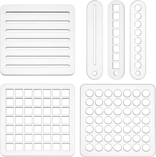 BENECREAT 6 Styles Bullet Journaling Stencils, Reusable Acrylic Template, Mini Calendar Square, Stencil Set for Dotted Journals, Planner Accessories, Scrapbooking, Habit Tracker