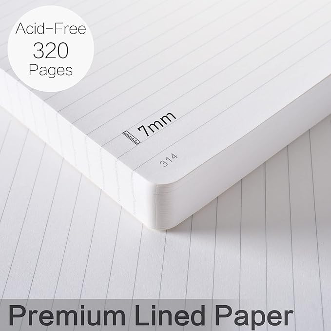 Lined Journal Notebook for Work, 320 Pages 100gsm Thick A5 (5.75"x8.38") College Ruled Journal for Women & Writing, Hardcover Notebook for Note Taking, Perfect for Office Home School Supplies, Blue