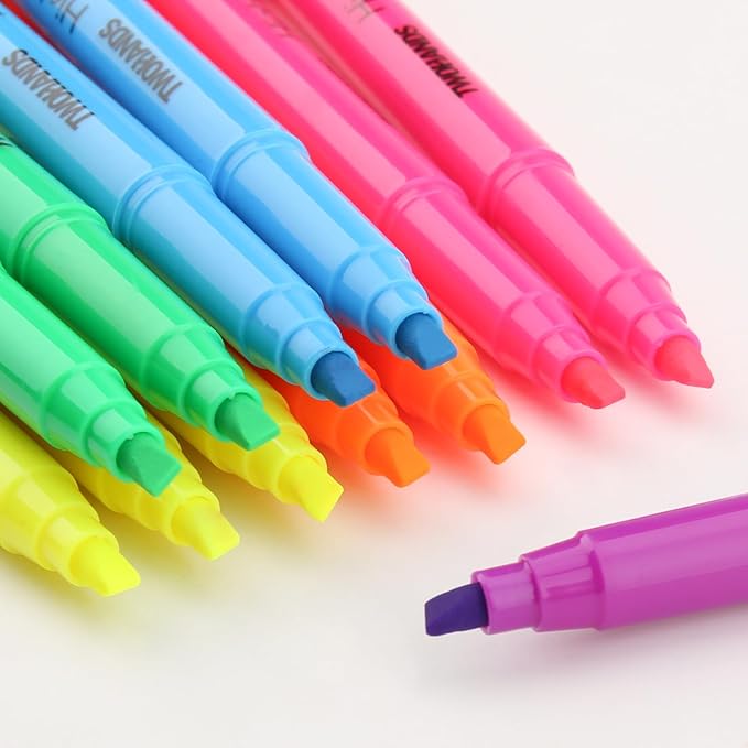 TWOHANDS Highlighters Assorted Colors pack 30 Highlighters bulk,Chisel Tip Marker Pens,Quick-drying,21328
