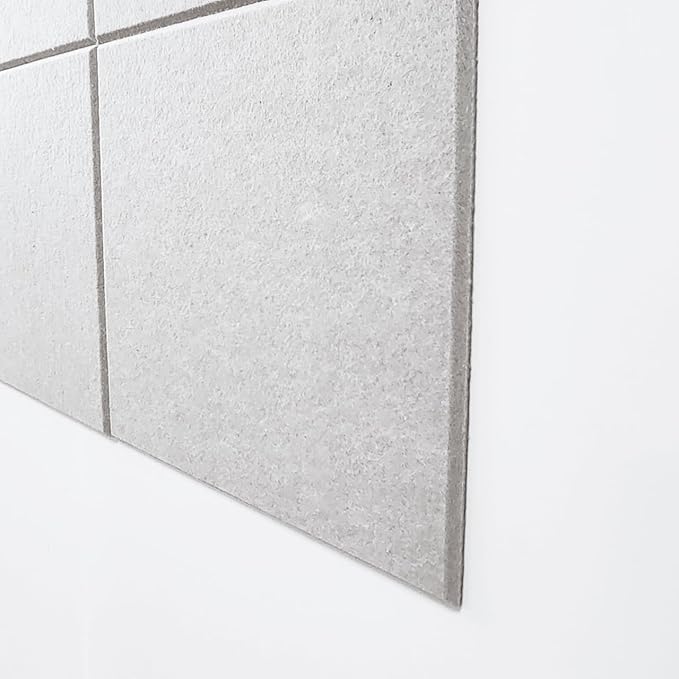Large Cork Board Alternative, 11.8''x11.8'' 12 Pack Felt Bulletin Board with Safe Removable Adhesive Tabs, Connectable Felt Wall Tiles Bulletin Boards Cork Boards for Walls Pin Board Tack Board-White