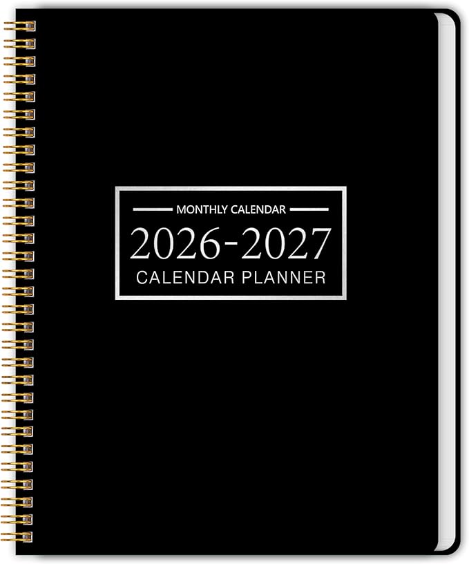 Monthly Planner 2026-2027, 2026 Calendar 24 Months Planner, Jan 2026 - Dec 2027, 8.6" x 11", Academic Calendar Hard PVC Cover with Spiral Bound, Perfect for School & Office for Women & Men