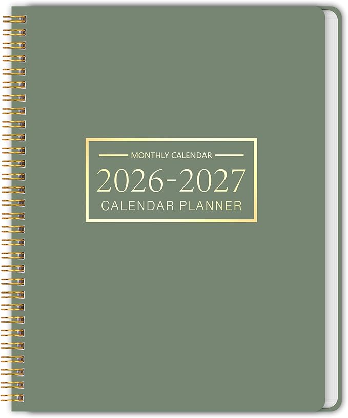 Monthly Planner 2026-2027, 2026 Calendar 24 Months Planner, Jan 2026 - Dec 2027, 8.6" x 11", Academic Calendar Hard PVC Cover with Spiral Bound, Perfect for School & Office for Women & Men