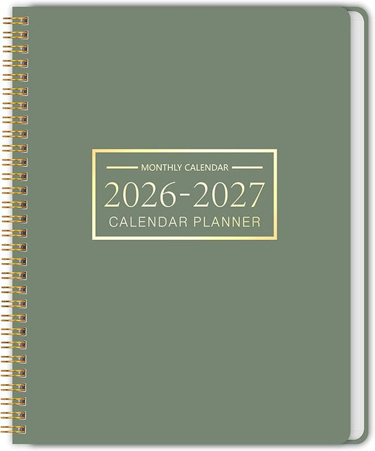 Monthly Planner 2026-2027, 2026 Calendar 24 Months Planner, Jan 2026 - Dec 2027, 8.6" x 11", Academic Calendar Hard PVC Cover with Spiral Bound, Perfect for School & Office for Women & Men