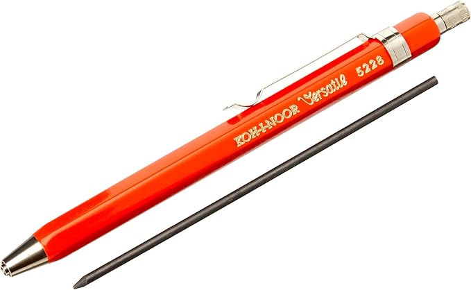 KOH-I-NOOR 2mm Diameter Short Mechanical Clutch Lead Holder Pencil - Red