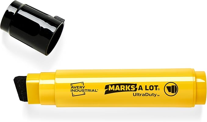 Avery Marks A Lot UltraDuty Permanent Markers, XL Wide 18mm Chisel Tip, Water Resistant, 1 Black Industrial Marker (29865)