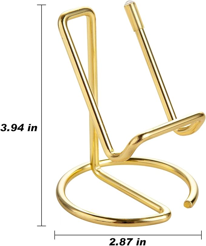 2 Pack Cell Phone Stand for Desk, Cute Metal Gold Cell Phone Stand Holder Desk Accessories, Compatible with All Mobile Phones, iPhone, iPad