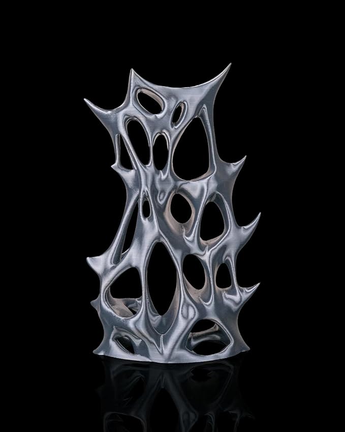 Artistic Sculptural Headphone Stand, Silver Metallic Finish, Organic Design