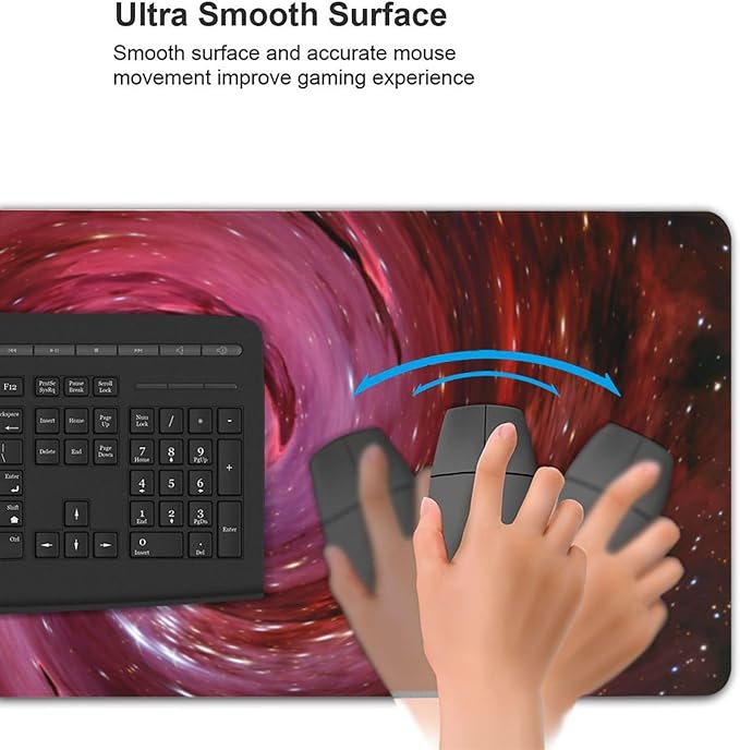 Outer Space Galaxy Mouse Pads XXL Extended Mousepad with Stitched Edges Nebula Astronomy Theme Non-Slip Rubber Base Computer Keyboard Pad Desk Mat for Home Office Desk Decor, 35.4" X 15.7"