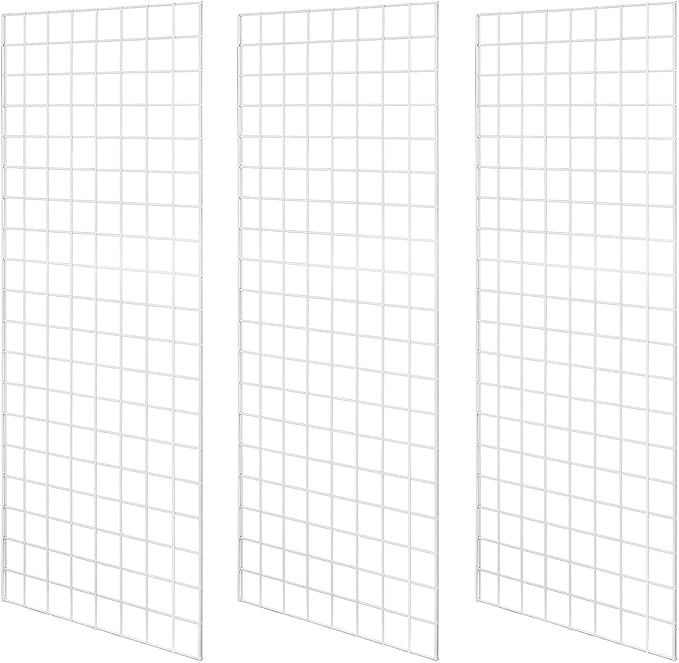 Heavy Duty Grid Wall Commercial Grade Gridwall Panels – Grid Panel for Any Retail Display Wall Grid 2' Width x 5' Height, White (Pack of 3)
