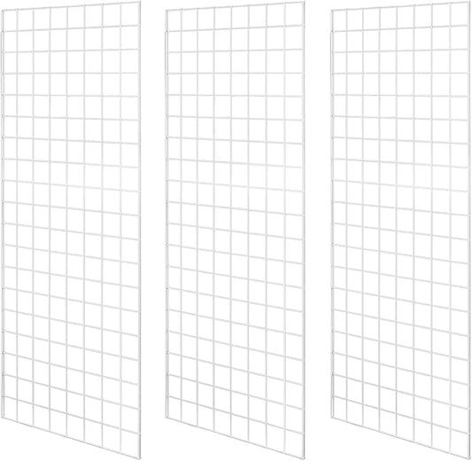 Heavy Duty Grid Wall Commercial Grade Gridwall Panels – Grid Panel for Any Retail Display Wall Grid 2' Width x 5' Height, White (Pack of 3)